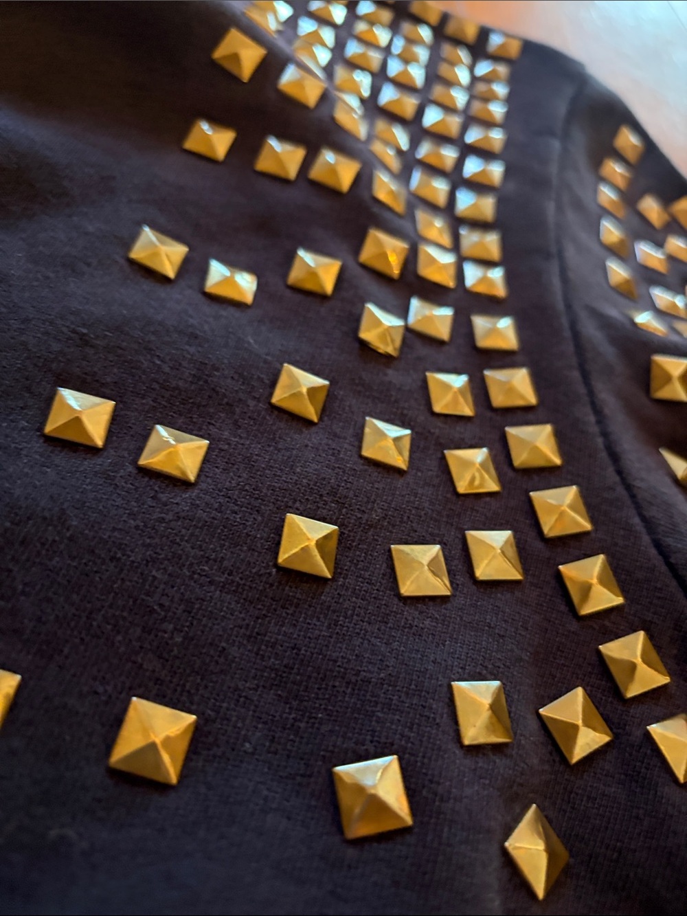 ASOS Navy Sweatshirt with Brass / Gold Stud Details - Picture 6 of 6